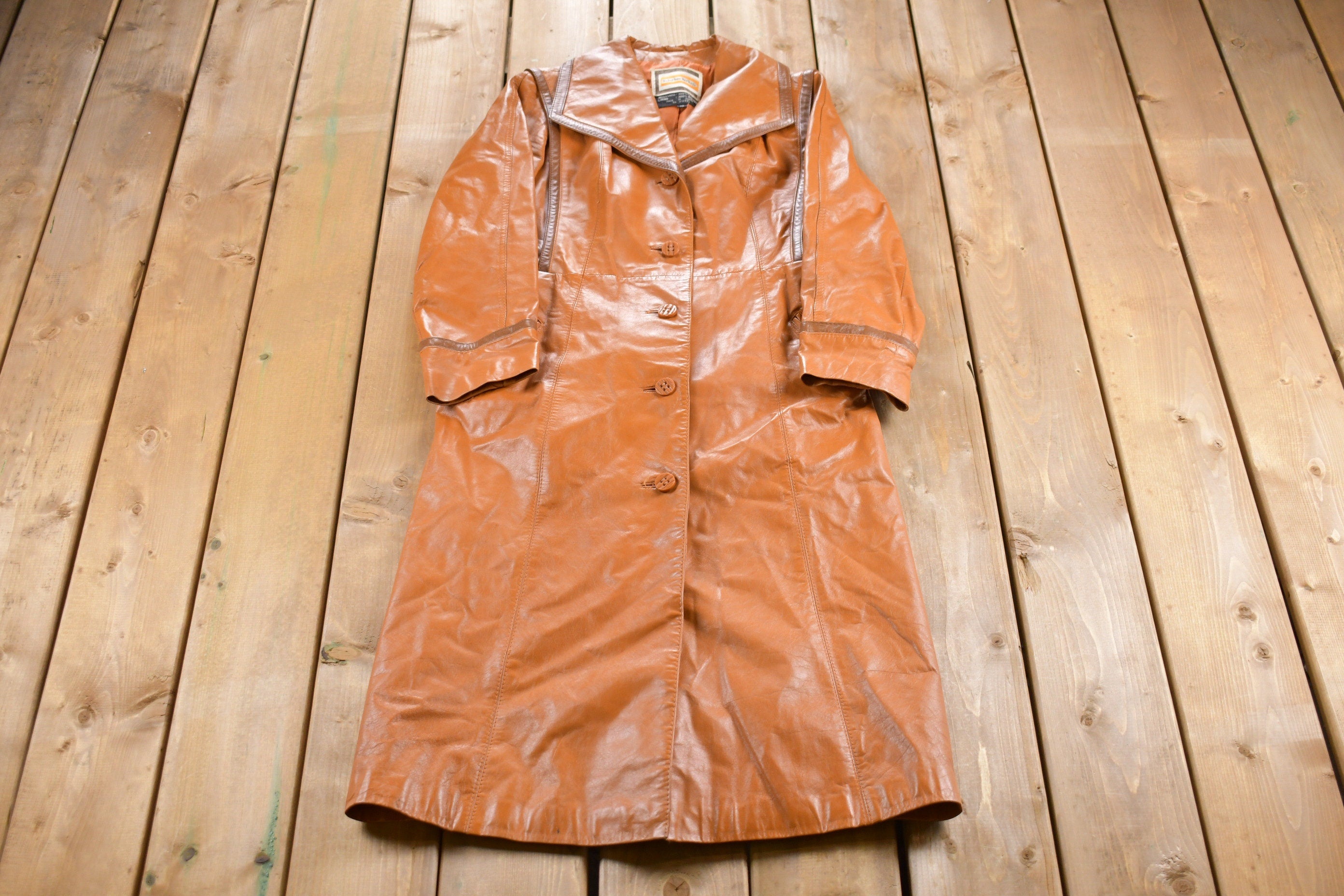 Vintage 1970s Suburban Heritage Leather Trench Coat