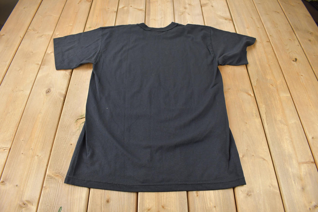 Vintage 1986 Military Skull Graphic Single Stitch T-Shirt Made In USA Size L