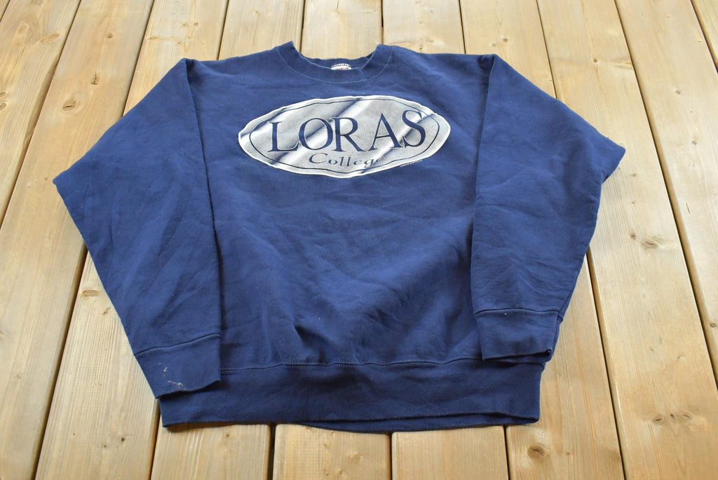 Vintage 1990s Loras College Collegiate Crewneck Sweatshirt Men's L / 90s Fruit of the Loom / NCAA Sweatshirt / Sports / Made In USA
