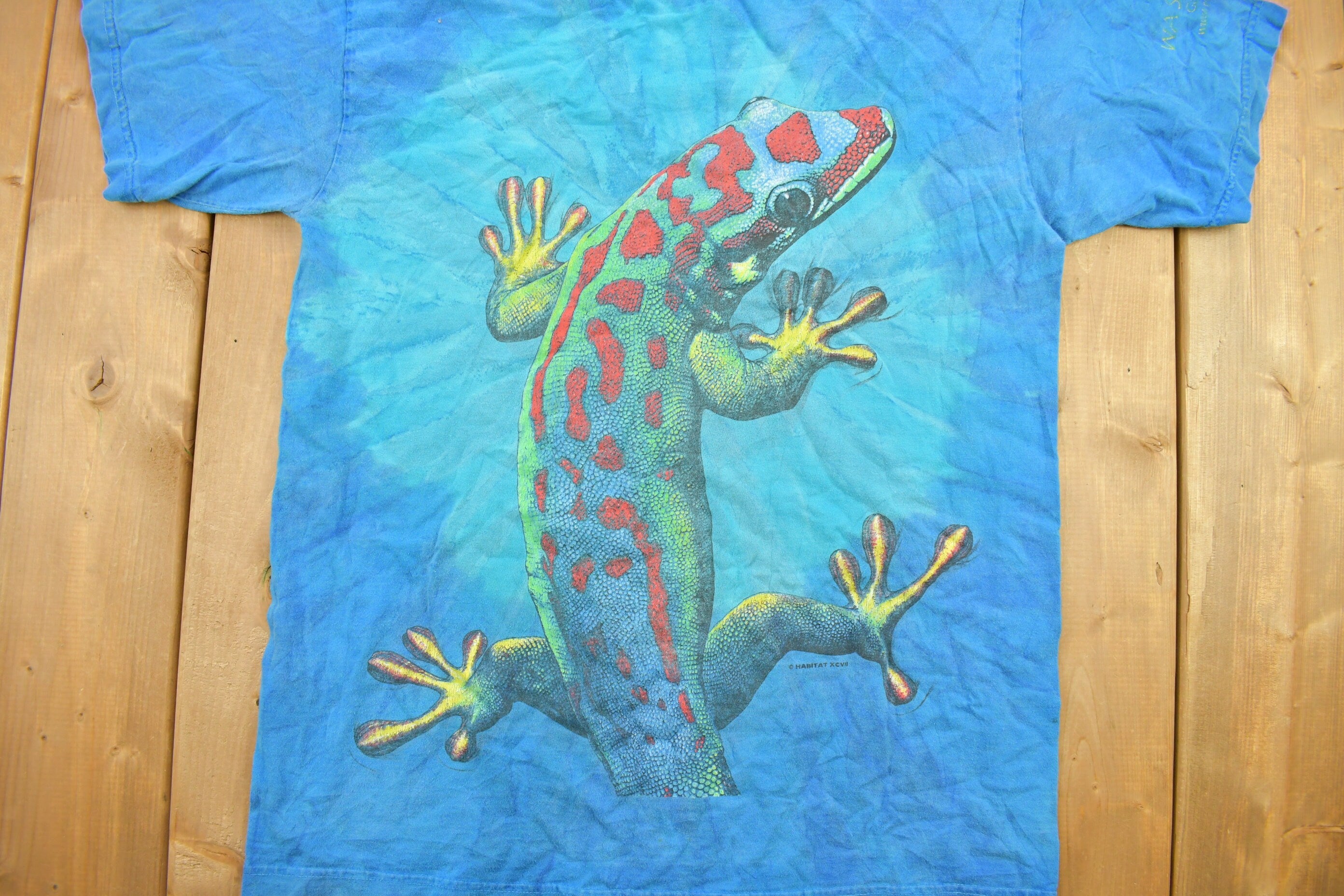 Vintage 1997 Leopard Gecko Theme Tie Dye Graphic T-Shirt