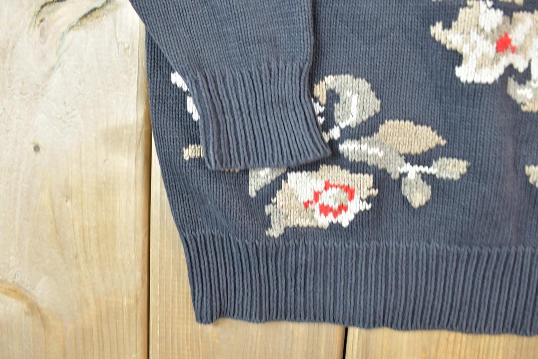 Vintage 1990s Jones New York Floral Knit Crewneck Sweater