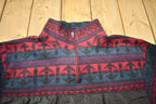 Vintage 1990s All Over Pattern Quarter Zip Fleece Sweater