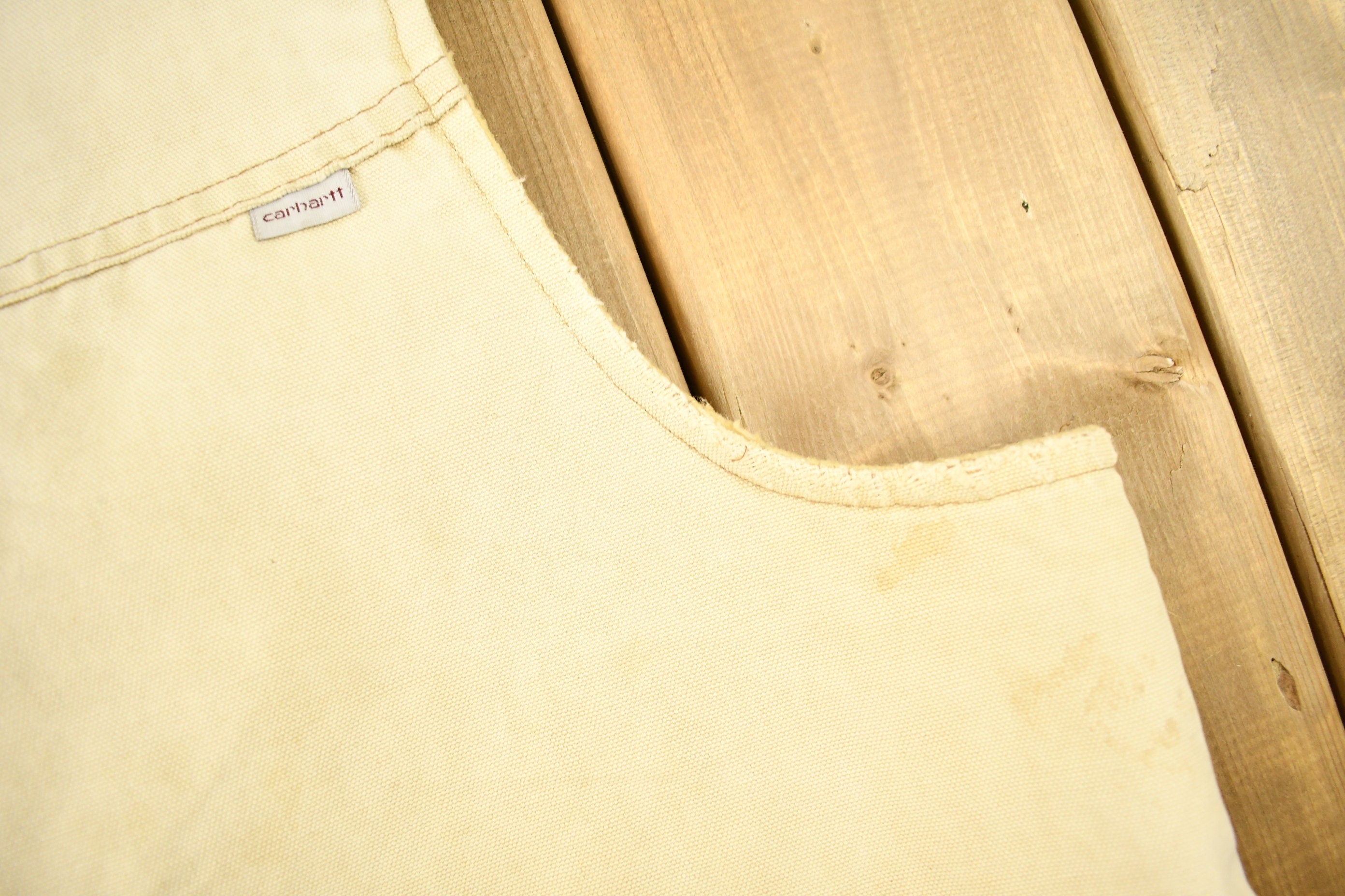 Vintage 1980s Carhartt Sherpa Lined Beige Work Vest