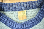 Vintage 1980s Blue Striped Knitted Crewneck Sweater
