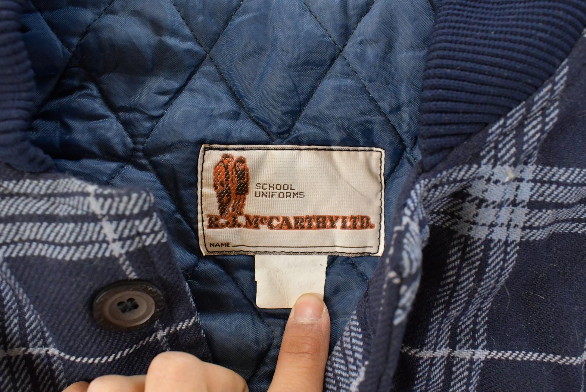 Vintage 1980s R.J. McCarthy Button Up Quilt Lined Plaid Jacket Men's Small / True Vintage / 80s Jacket / Winter Outdoors Wear