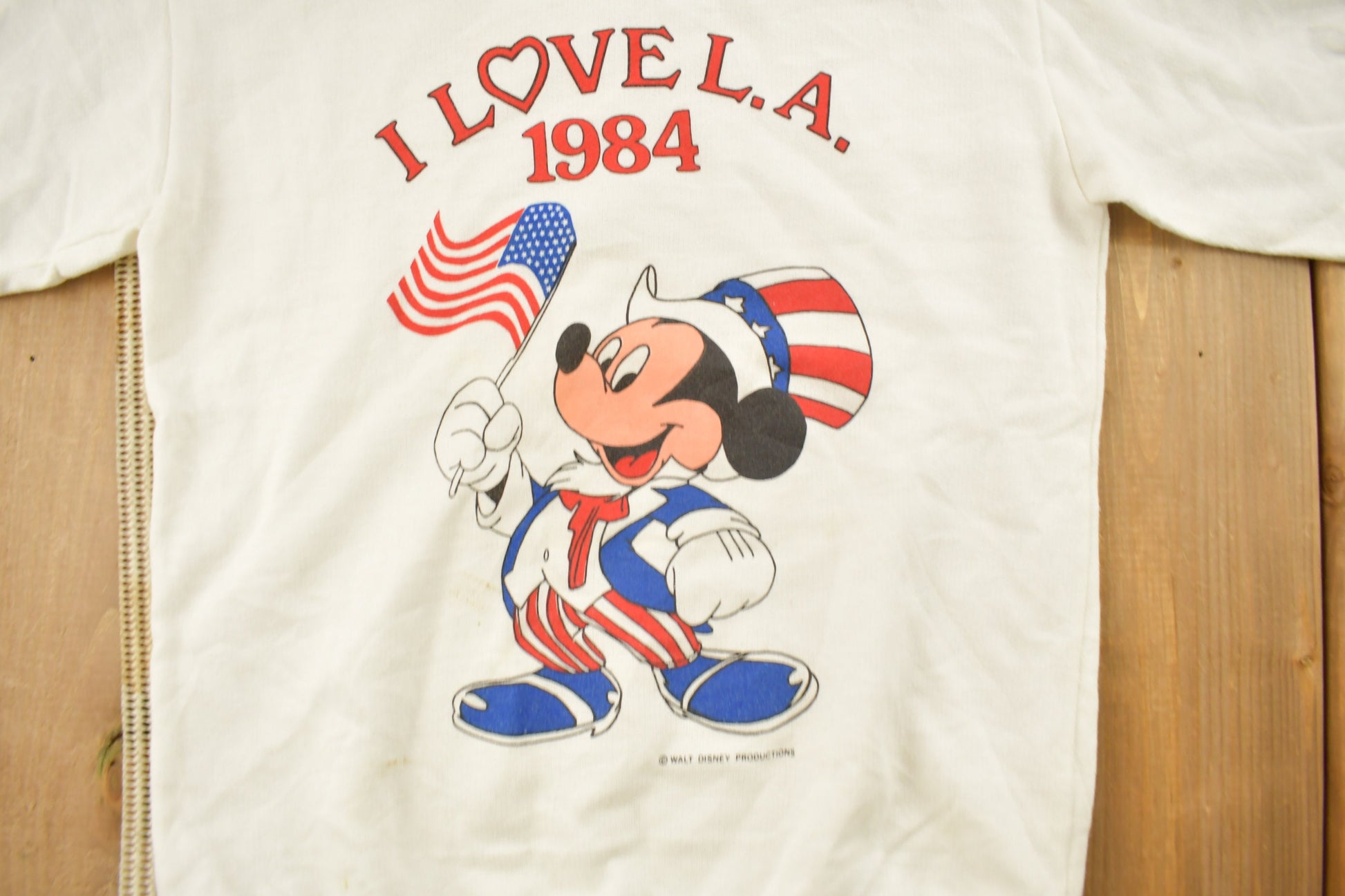 Vintage 1984 Mickey Mouse "I Love LA" Disney Kids Crewneck / Vintage Sweatshirt / Vintage Disney / Mickey / Embroidered / Made In USA
