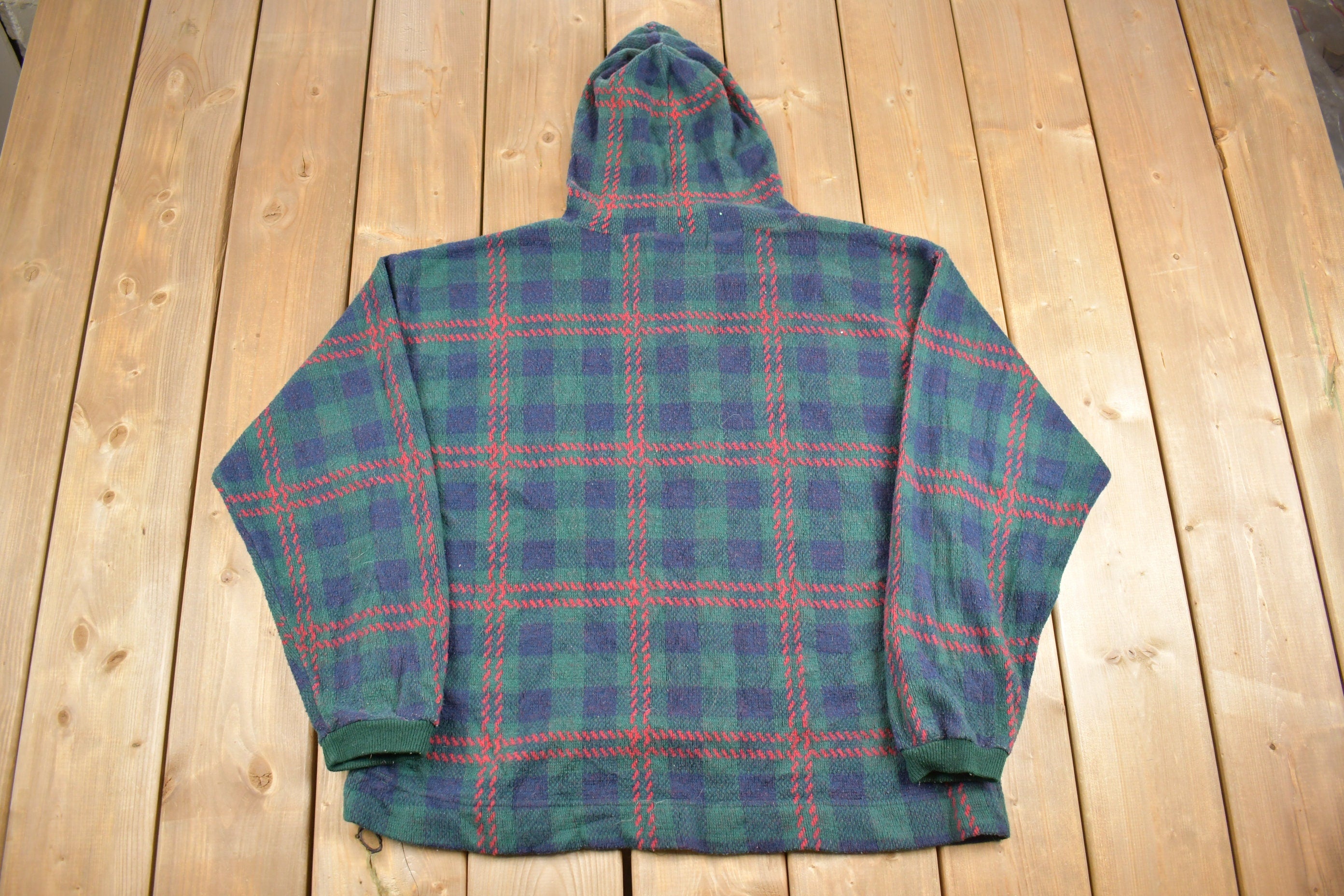 Vintage 1990s Micheal Gerald Fleece Plaid Hoodie