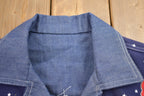 Vintage 1990s USA Eagle Embroidered Denim Jean Jacket