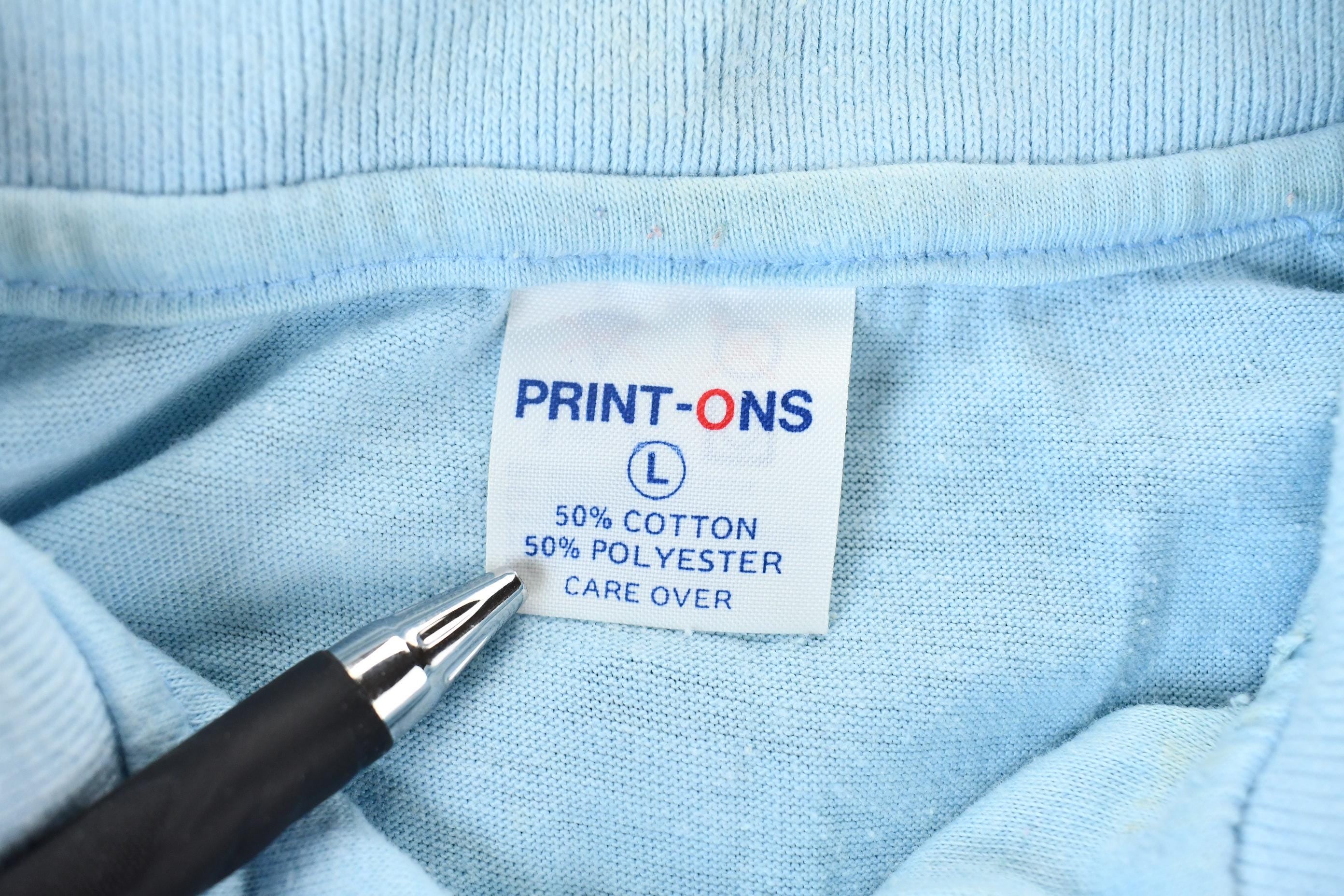 Vintage 1990s Light Blue With Colorful Embroidered Sleeves Hawaiian Island Souvenir Polo Shirt