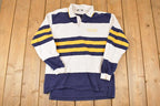 Vintage 1990s OSSSA Windswept Striped Rugby Button Up Shirt Men's L