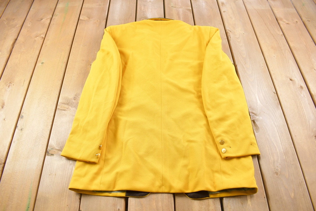 Vintage 1990 Uniforms By Fechheimer Yellow Button Up Blazer