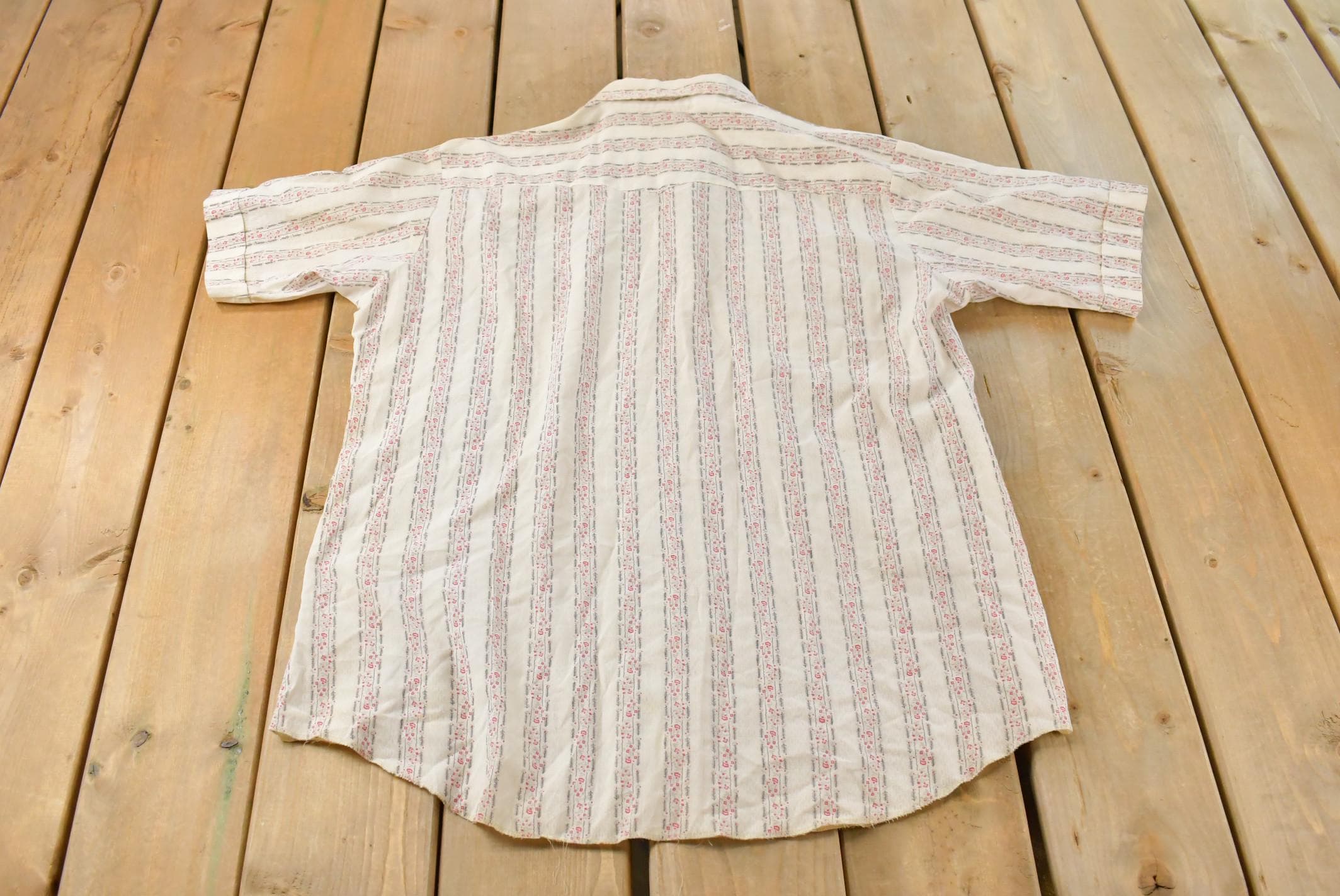 Vintage 1980s Western Shirt Pearl Snap Short Sleeve Button Up Shirt Mens XL