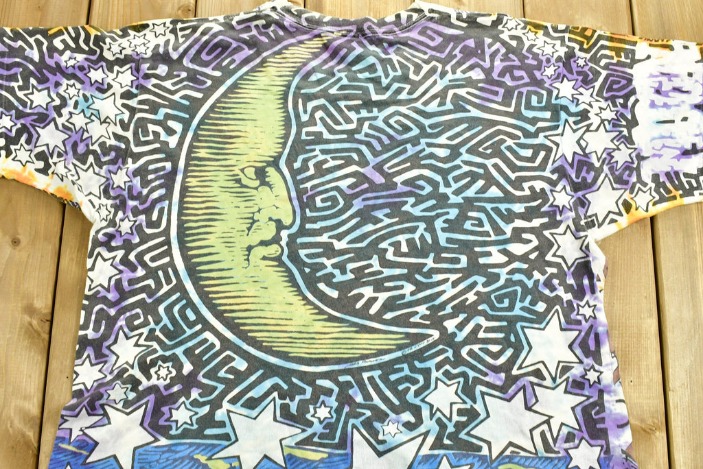Vintage 1992 Liquid Blue Sun & Moon T Shirt