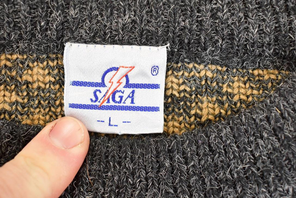 Vintage 1990s Saga Abstract Knit Sweater Men's L