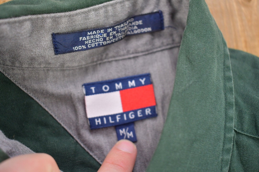 Vintage 1990s Tommy Hilfiger Blank Button Up Shirt  1990s Button Up  Vintage Flannel  Basic Button Up  Vintage Tommy Hilfiger