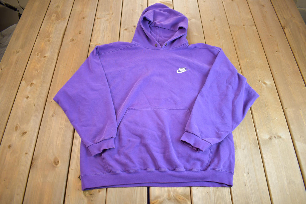 Vintage 1990s Sun-faded Purple Nike Hoodie Made In USA- Large