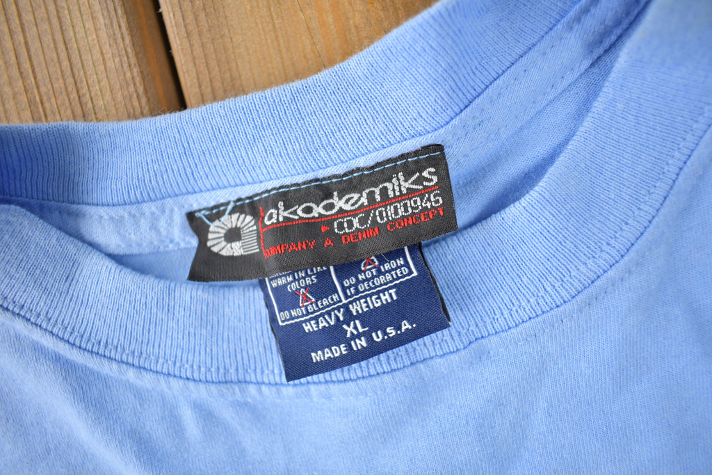 Vintage 1990s Akademiks Heavy Weight Graphic T Shirt Made In USA