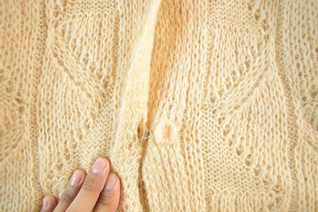 Vintage 1970s Mohair Wool Knit Cardigan Sweater Women's Small