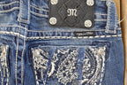 Vintage Deadstock Y2K Miss Me Bedazzled Low Rise Jeans Women's Size 26x31