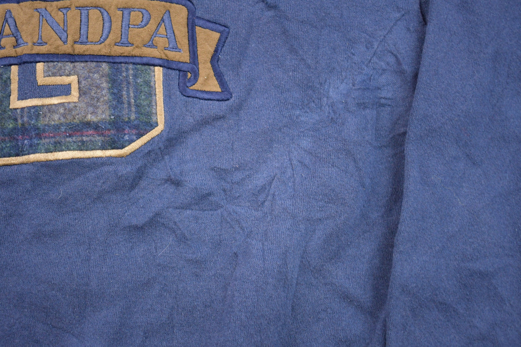 Vintage 1990s Lee Plaid Grandpa Embroidered Crewneck Sweatshirt