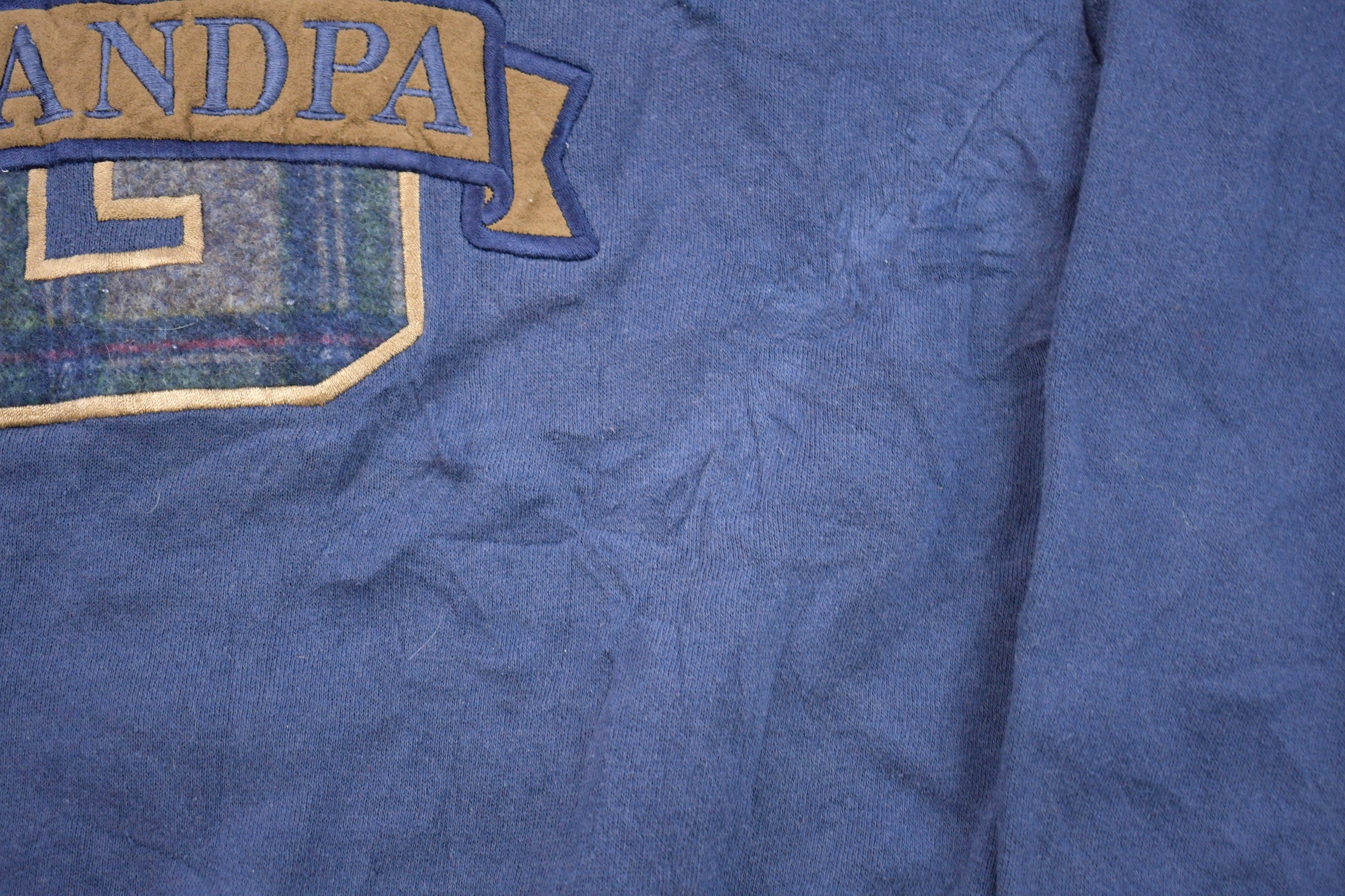 Vintage 1990s Lee Plaid Grandpa Embroidered Crewneck Sweatshirt