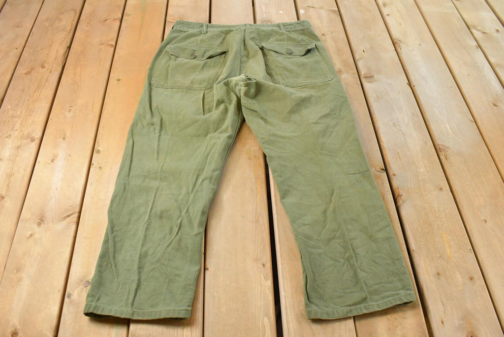 Vintage 1960s Military OG-107 Sateen Fatigue Pants Men's 34 x 27