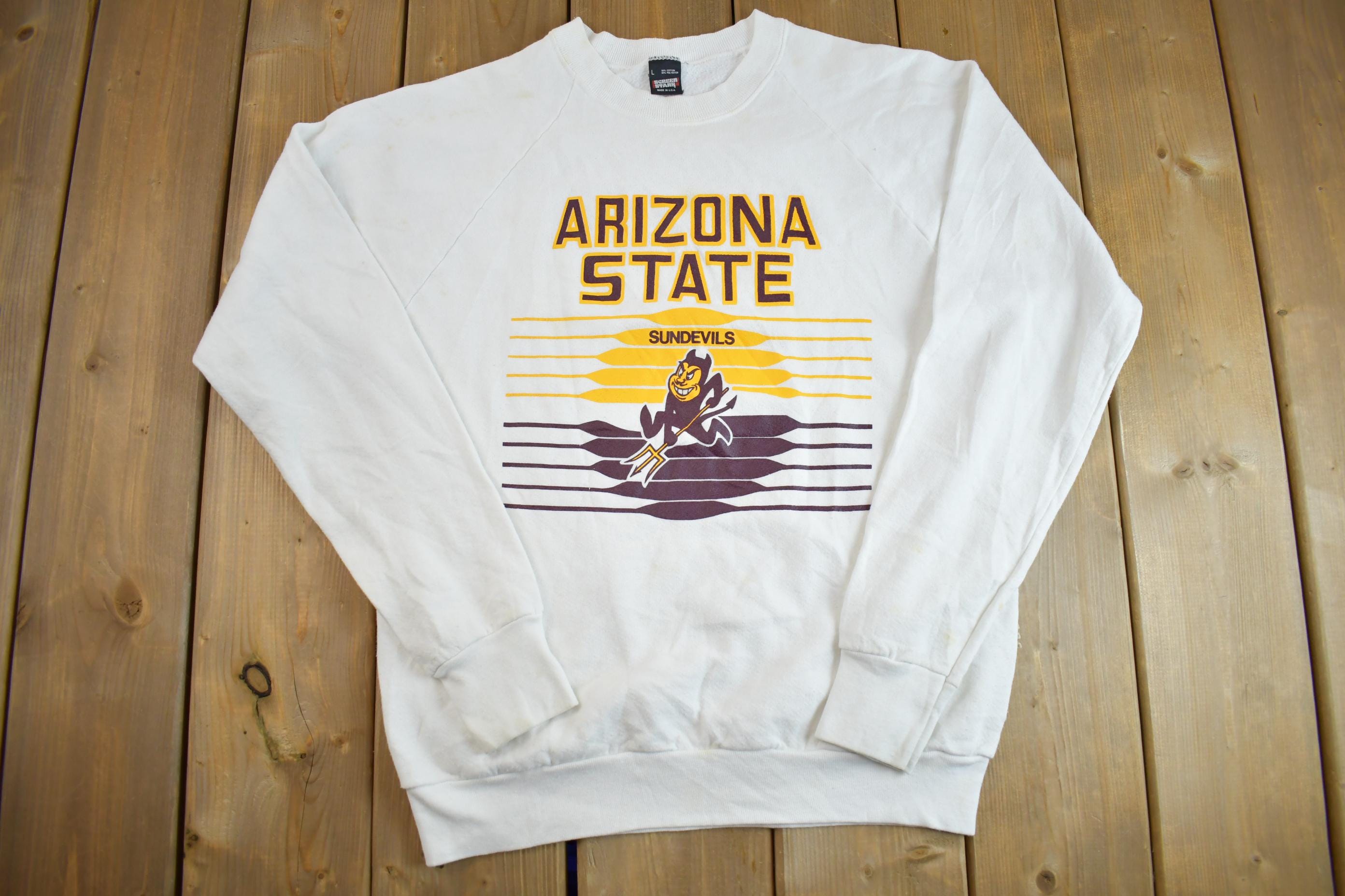 Vintage 1980s Arizona State University Sundevils Crewneck Made In USA