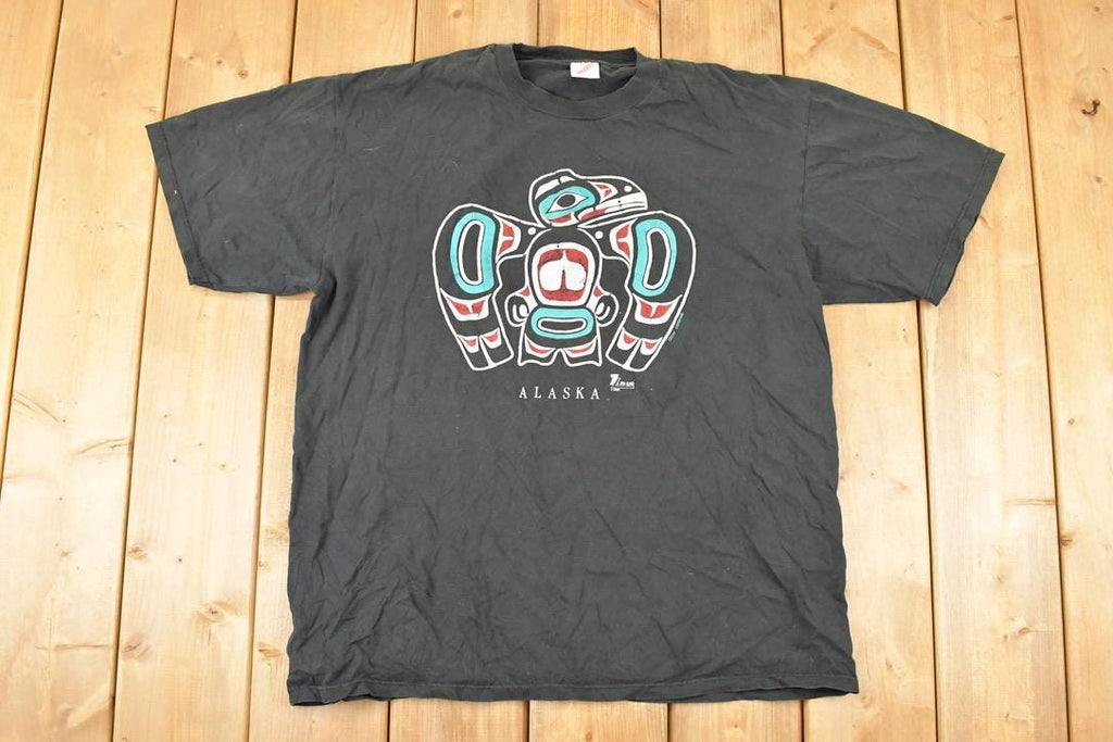 Vintage 1990s Alaska Aztec Souvenir Travel T-Shirt Men's L