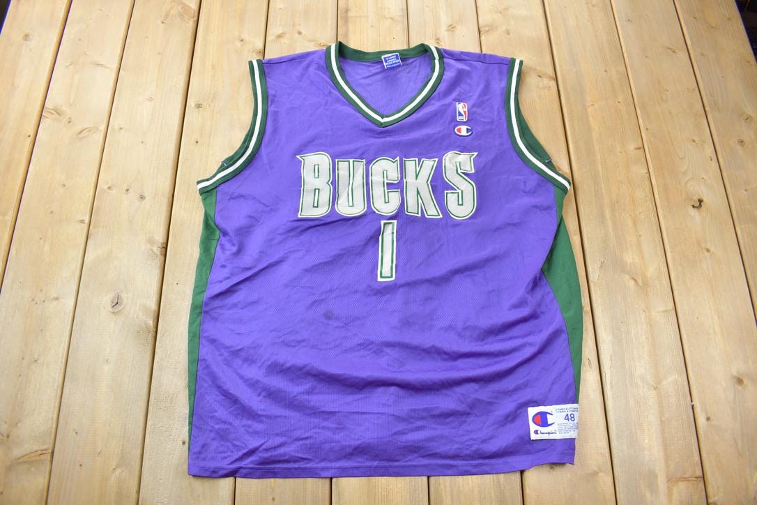 Vintage 1990s Milwaukee Bucks NBA Champion Jersey Size XL 48
