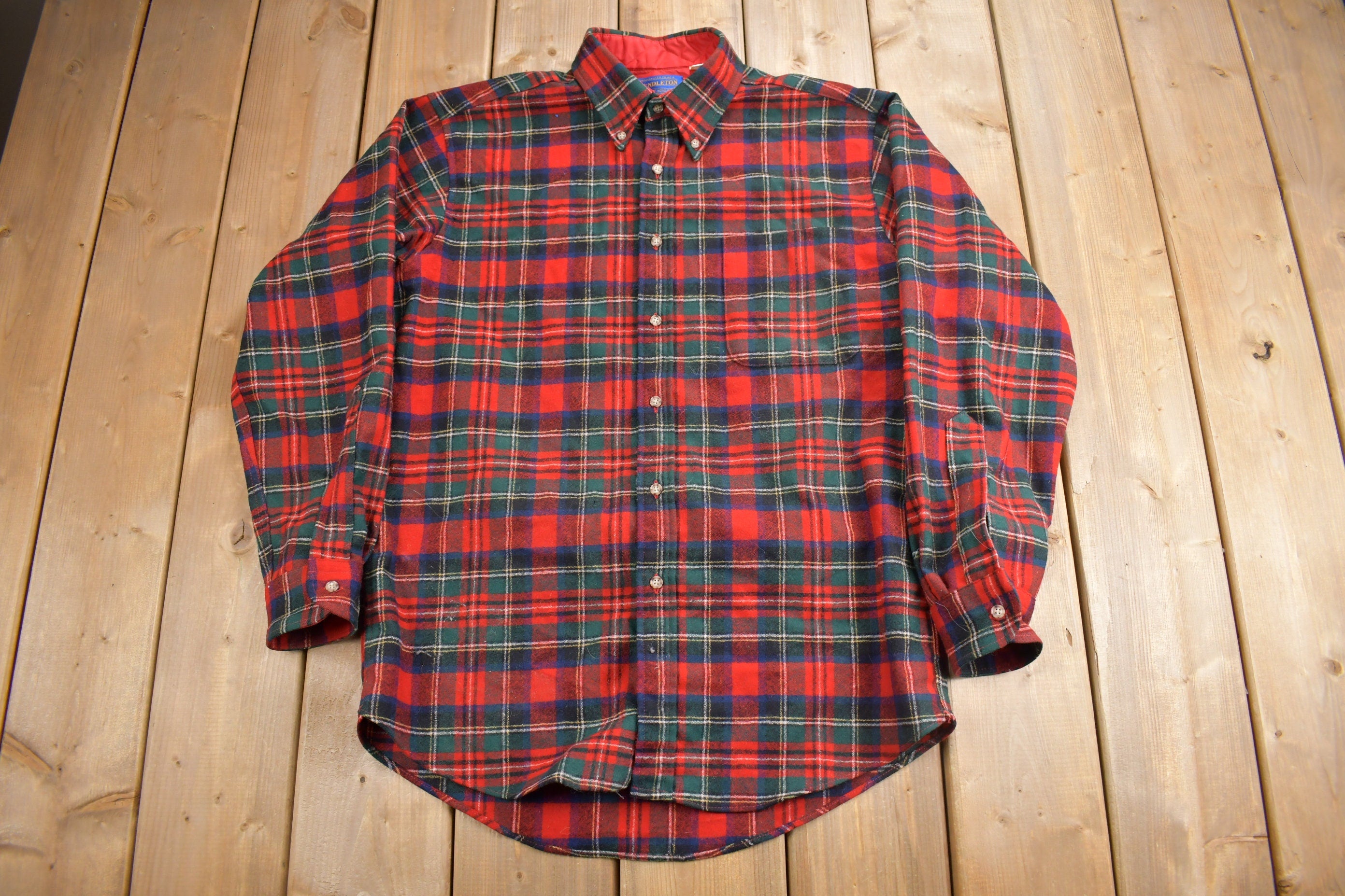 Vintage 1990s Pendleton Tartan Plaid Button Up Shirt