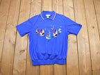 Vintage 1990s Stitched Sailboat Button Up Short Sleeve Shirt