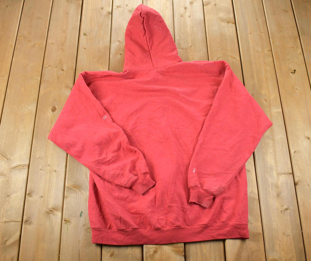 Vintage 1990s Blank Red Clique Full Zip Hooded Sweatshirt