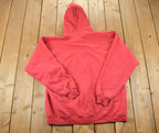 Vintage 1990s Blank Red Clique Full Zip Hooded Sweatshirt