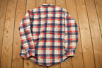 Vintage 1990s Plaid Quilted Flannel Button Up Shirt
