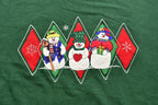 Vintage Christmas Snowman Sweater , 90s Holiday Crewneck , Winter Wear , Festive Graphic Diamond Print