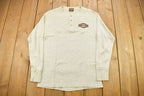 Vintage 1993 Harley Davidson Villa Park Illinois Long Sleeve Henley Button T-Shirt