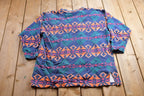 Vintage 1990s Nuovo All Over Print Funky Pattern Crewneck Sweatshirt