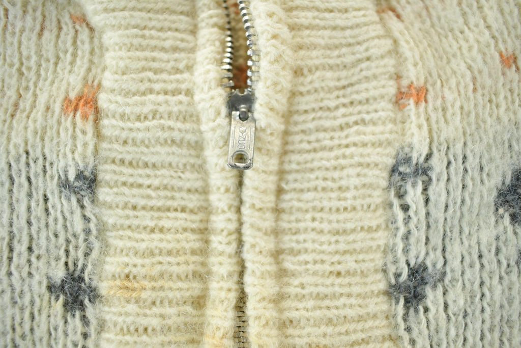 Vintage 1960s Pilgrim Sears Roebuck Wool Knit Zip Up Sweater