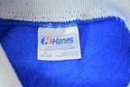 Vintage 1990s Hanes Double Collar Brilliant Blue Floral Cute Crewneck Sweater