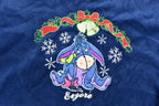 Vintage 1990's Eeyore Embroidered Christmas Sweater , 90s Holiday Crewneck , Winnie The Pooh , Vintage Disney ,Festive Graphic Print