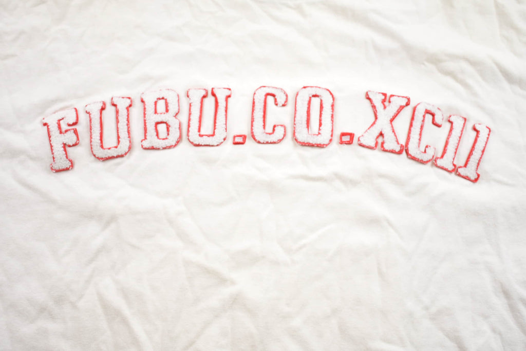 Vintage 1990s FUBU.CO.XC11 Fuzzy Embroidered Lettering T-Shirt