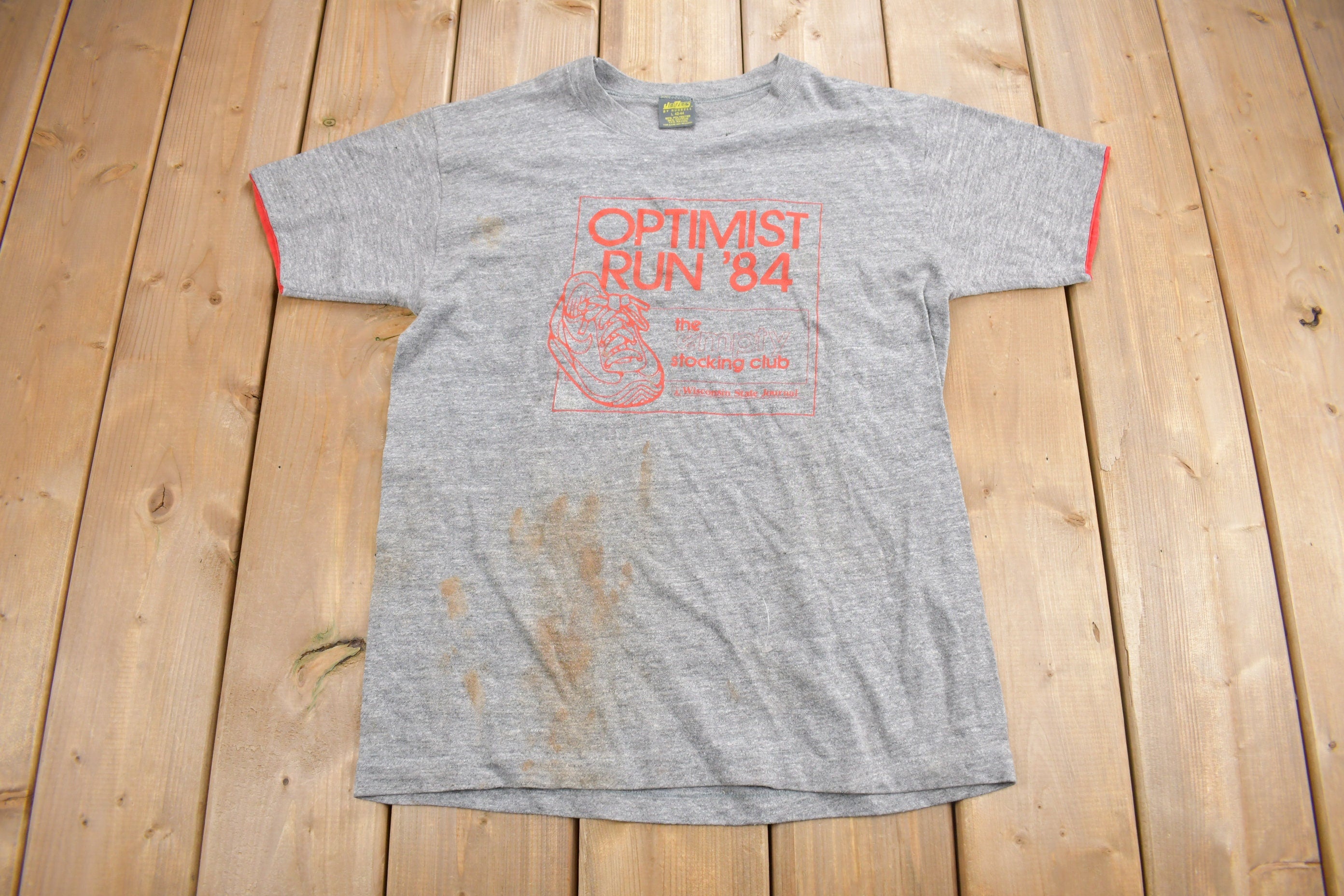 Vintage 1984 Optimist Run Layered T Shirt