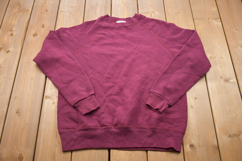 Vintage 1990s Bassett Walker Maroon Blank Crewneck Sweatshirt