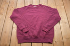 Vintage 1990s Bassett Walker Maroon Blank Crewneck Sweatshirt
