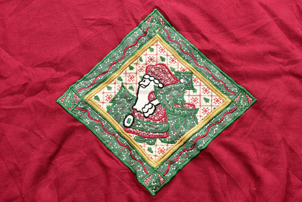 Vintage Christmas Santa Sweater , 90s Holiday Crewneck , Winter Wear , Festive Diamond Graphic Print