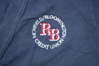 Vintage 1990s Credit Union Embroidered Logo Knit Cardigan