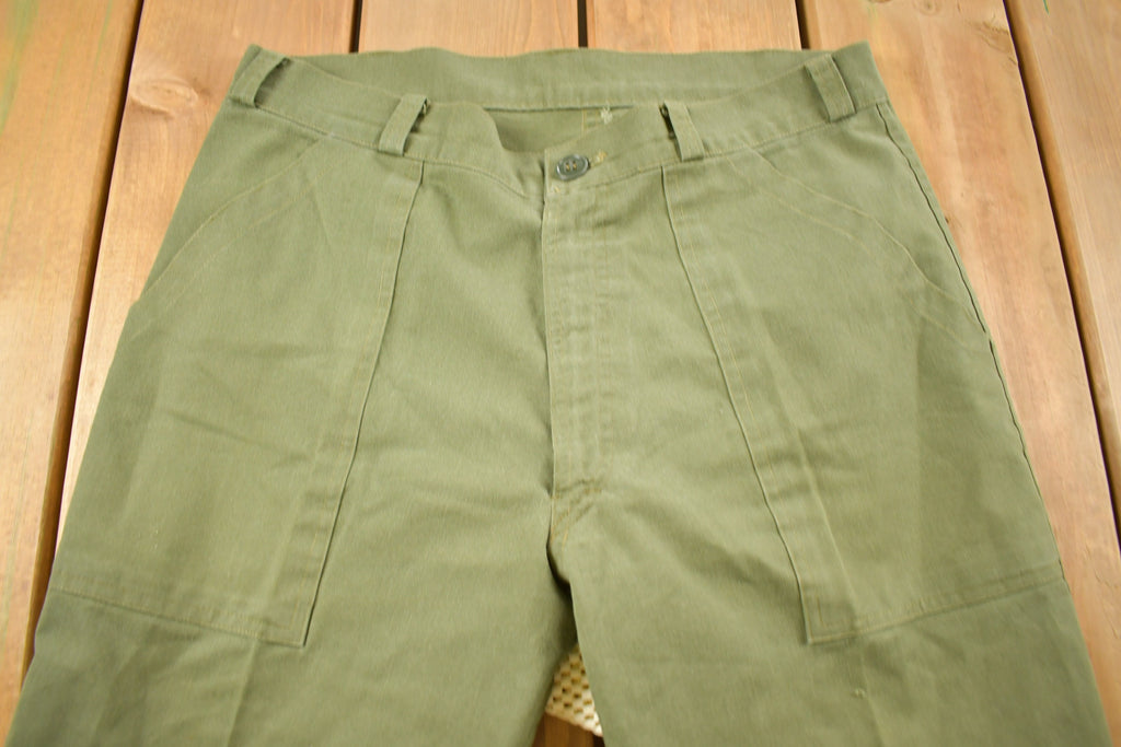 Vintage 1970S Military OG 107 Green Khaki Pants