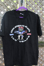 Vintage 1996 From Athens To Atlanta Olympics 100 Year Anniversary T Shirt