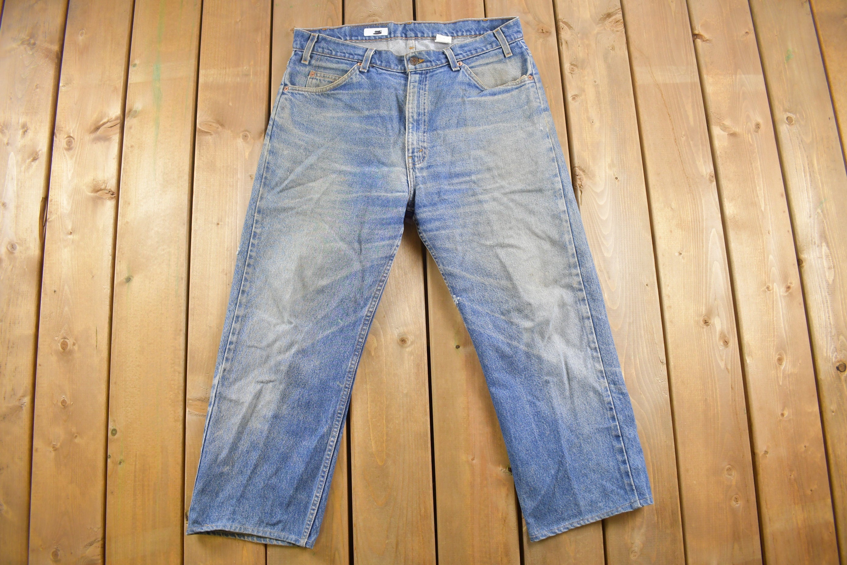Vintage 1990s Levi's 505 Orange Tab Denim Jeans Size 34 x 24