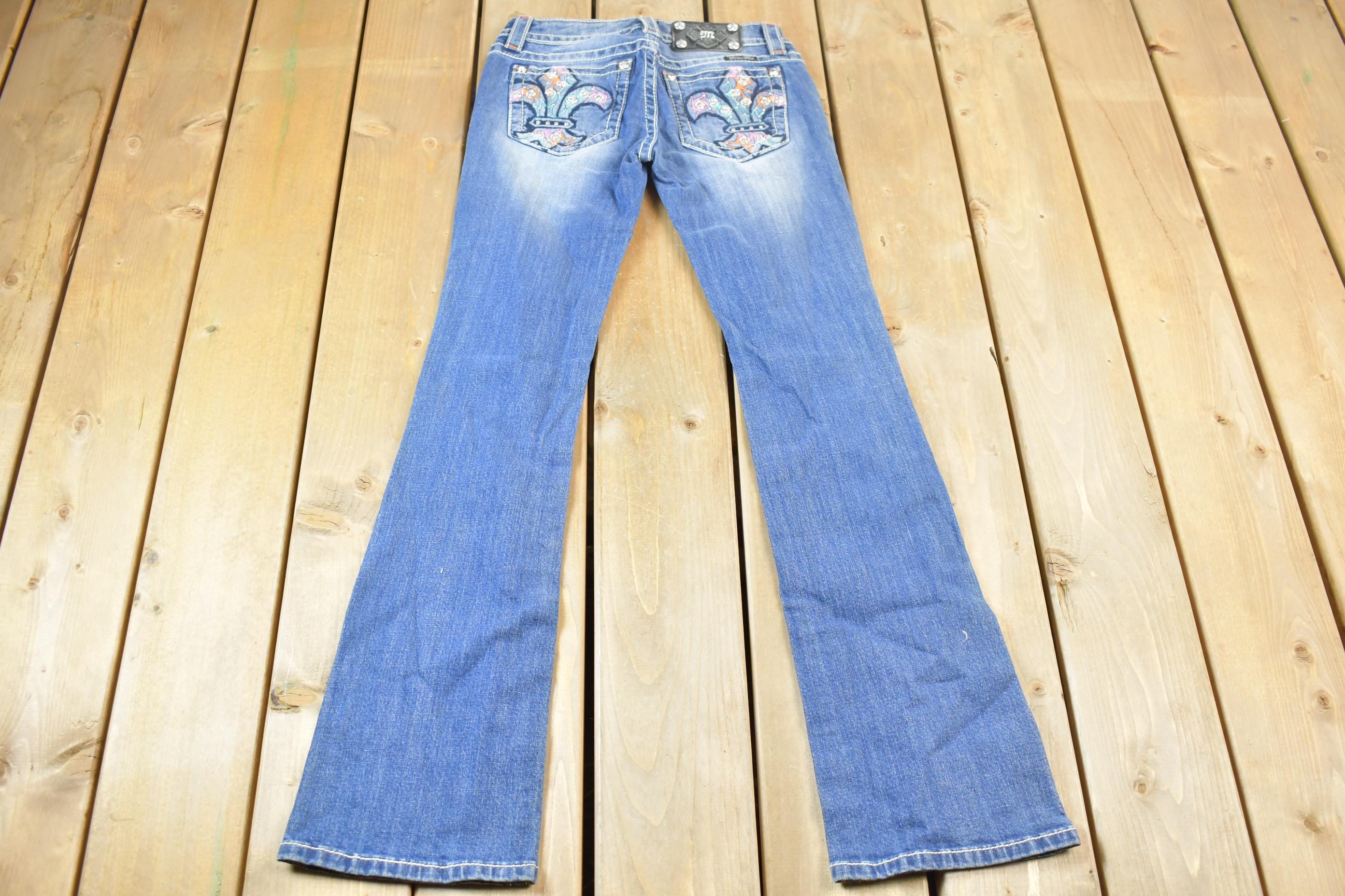 Vintage Y2K Miss Me Bedazzled Low Rise Jeans Size 26x32